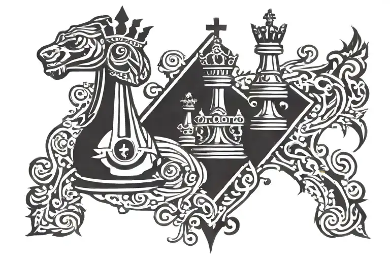 king chess piece tattoo design idea