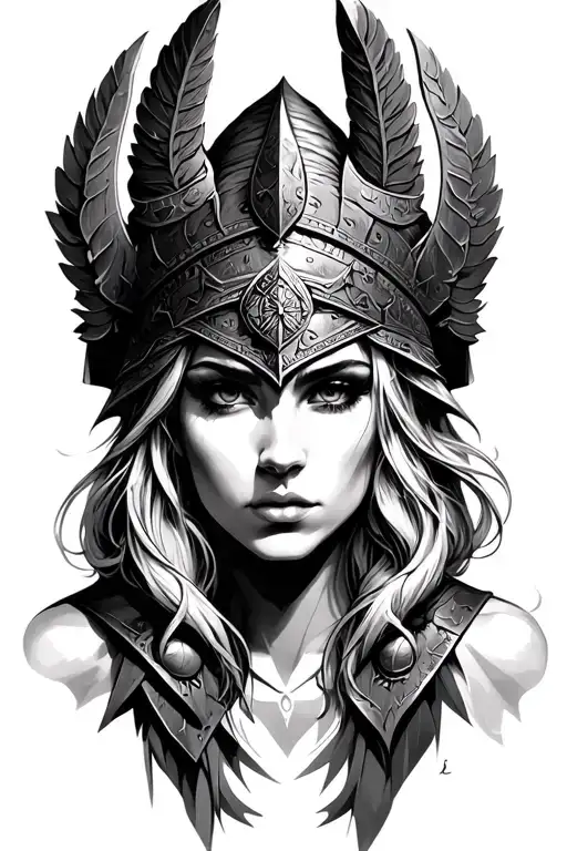 valkyrie portrait tattoo design idea