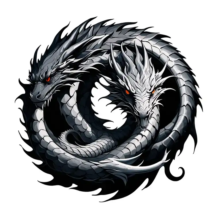 Ouroboros Dragon tattoo design idea