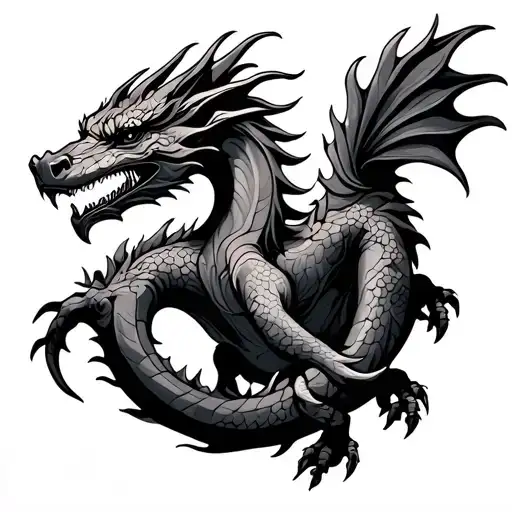 friendly wood dragon tattoo design idea