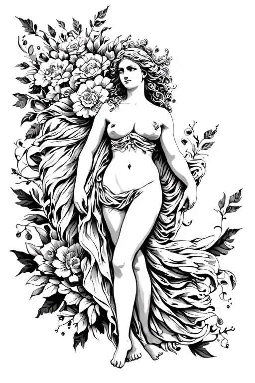 Aphrodite the goddess of love full body tattoo  tattoo design idea
