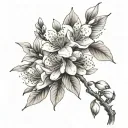 peach blossoms tattoo design idea