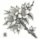 peach blossoms tattoo design idea