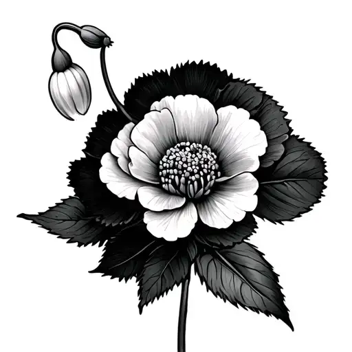 Carnation And Snowdrop tattoo design idea