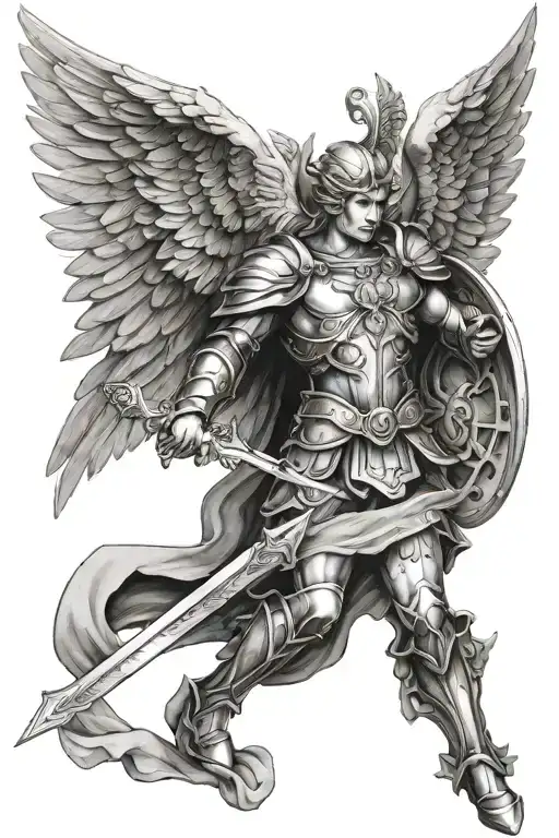archangel Michael tattoo design idea