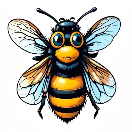 A bee wearing a ghost costume tattoo design idea