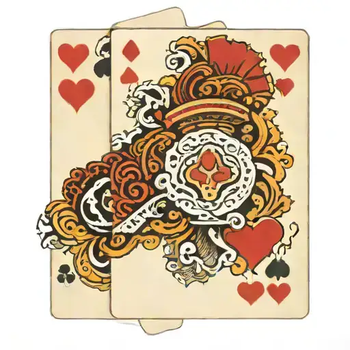 two 9 of hearts black jack tattoo playing cards arranged tattoo design idea
