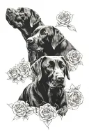 2 Black Labs tattoo design idea