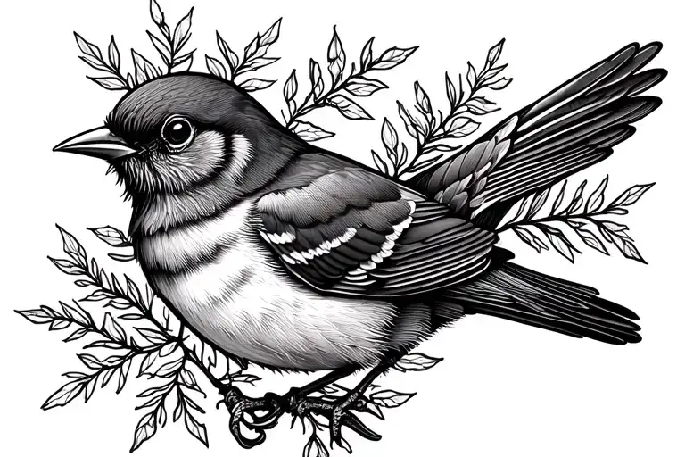 December birth bird tattoo design idea