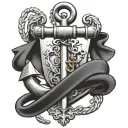 anchor with infinity sign in front of Coat of arms of Hamburg  tattoo design idea