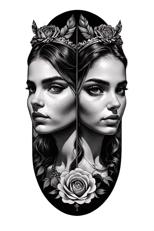 gemini twins tattoo design idea