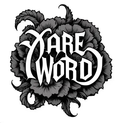 Rare Word tattoo design idea