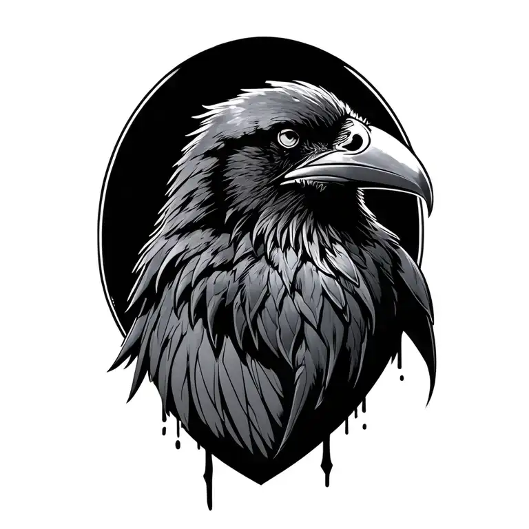 odin ravens tattoo design idea