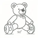 roller skating teddy bear tattoo design idea