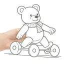 roller skating teddy bear tattoo design idea