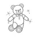 roller skating teddy bear tattoo design idea