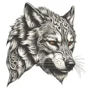 wolf face anonymous face mask tattoo design idea