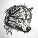 wolf face anonymous face mask tattoo design idea