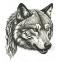 wolf face anonymous face mask tattoo design idea