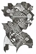 morning in Australia aboriginal man tattoo design idea