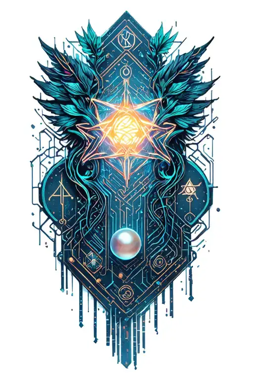 june zodiac gemini, pearl, honeysuckle tattoo design idea