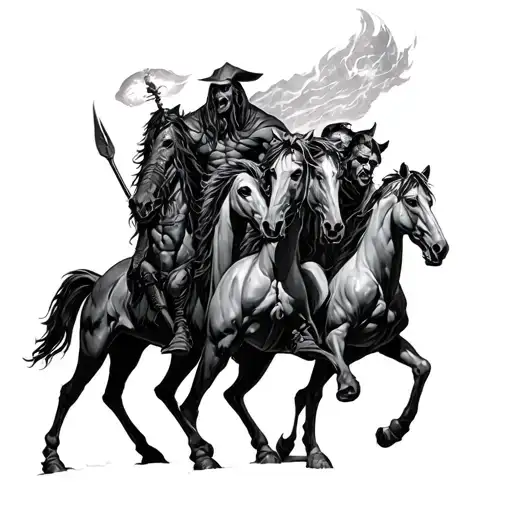 4 Horsemen Of The Apocalypse tattoo design idea