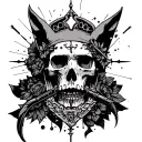 small fine line tattoo that combines history, religion, video games, and digital media tattoo design idea