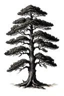 Lebanese Cedar Tree tattoo design idea