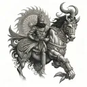 mahabharat warrior karna with sun tattoo design idea