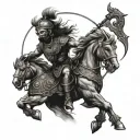 mahabharat warrior karna with sun tattoo design idea