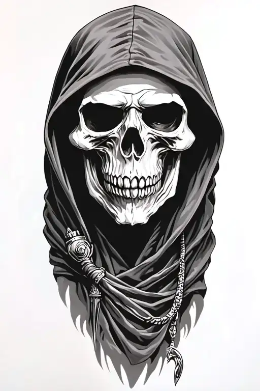 hooded reaper tattoo design idea