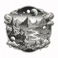 space landscape tattoo design idea