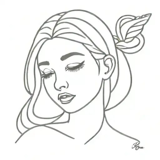 bebe ange sad face tattoo design idea