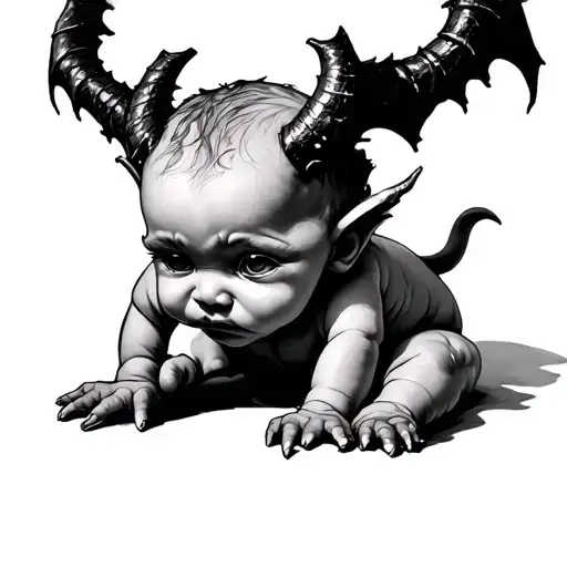 Baby Demon tattoo design idea