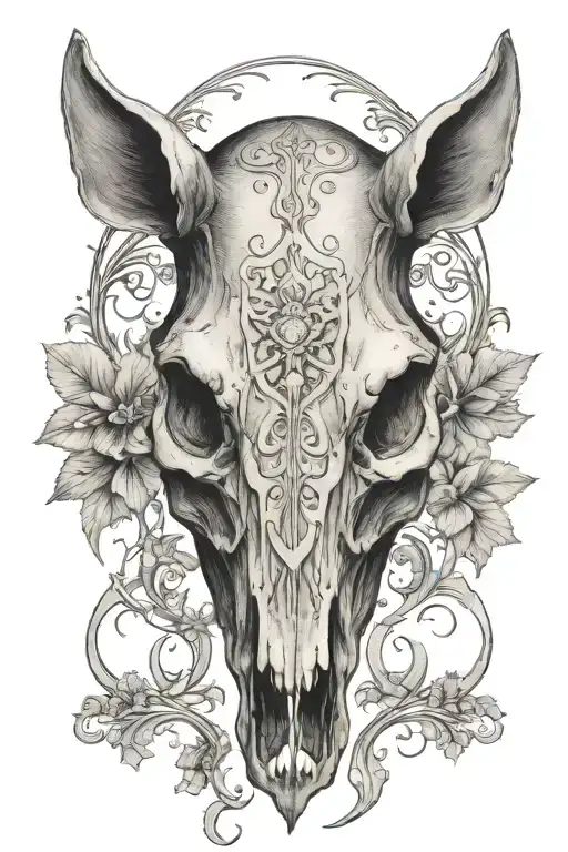 wild boar hog skull tattoo design idea