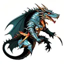 knight killing a dragon  tattoo design idea