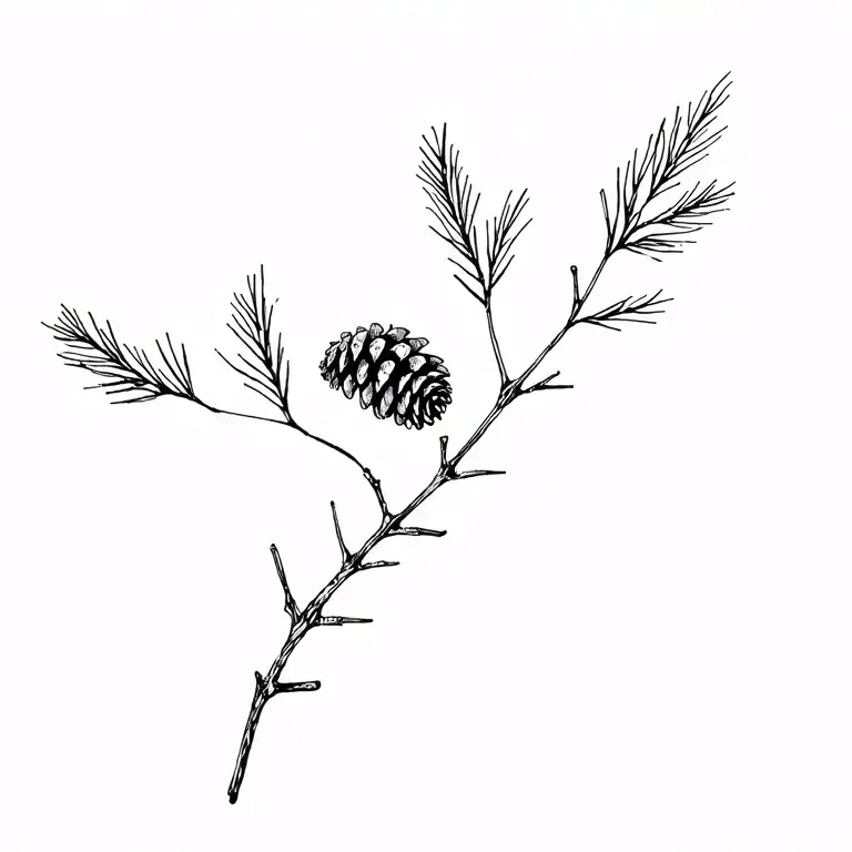 pine branch with pinecone tattoo tattoo design idea