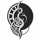 wisdom and light symbol intertwined tattoo design idea