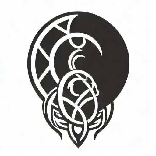 wisdom and light symbol intertwined tattoo design idea