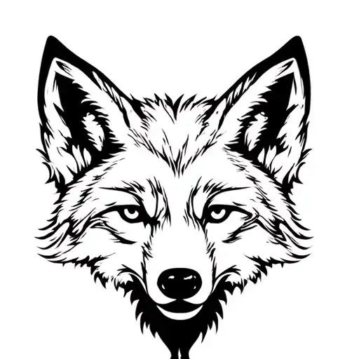 wolf Like nine tail fox looking tattoo design idea