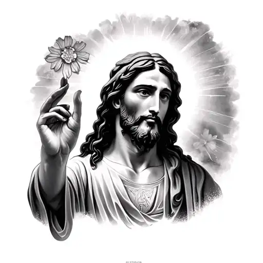 Jesus with Isaiah 6:8 incorporating relevant imagery tattoo design idea