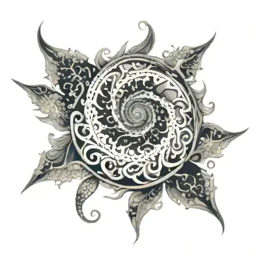 An uroboros tatto with fractals tattoo design idea