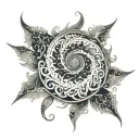An uroboros tatto with fractals tattoo design idea
