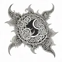 An uroboros tatto with fractals tattoo design idea