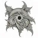 An uroboros tatto with fractals tattoo design idea