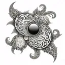 An uroboros tatto with fractals tattoo design idea