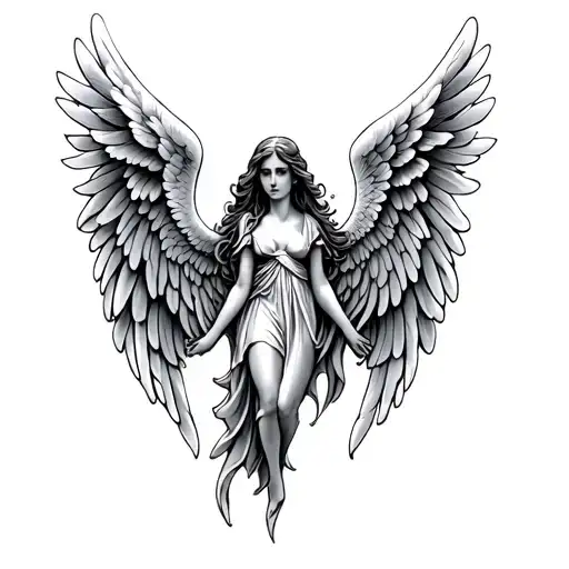 Angel Wings Memorial tattoo design idea