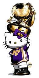 cholo hello kitty wearing lakers jersey the world is yours trophy is in this picture with scareface tattoo design idea