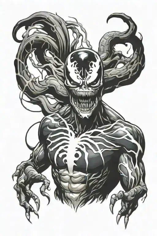 venom with michael myers tattoo design idea