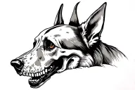 German Shepard skull tattoo design idea
